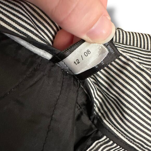 Express Design Studio The Editor Pinstripe Dress Pants Black White Size 6 Womens - Picture 8 of 11